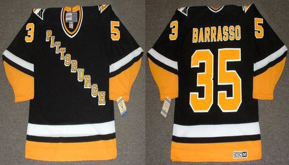 2019 Men Pittsburgh Penguins 35 Barrasso Black CCM NHL jerseys